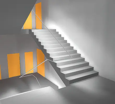 Applications des éclairages linéaires Éclairage de la main courante