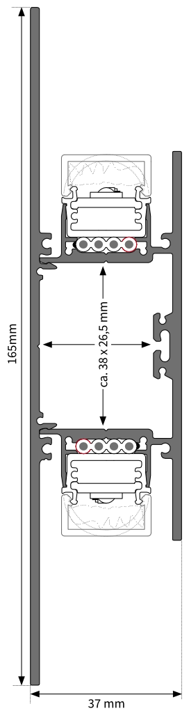 Montageprofile H-Serie Zeichnung H2-Profil