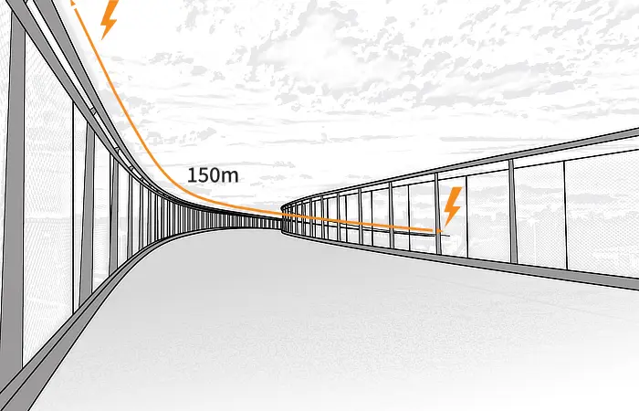100 meter lange lichtlijnen Grafische Lahmeyer-brug