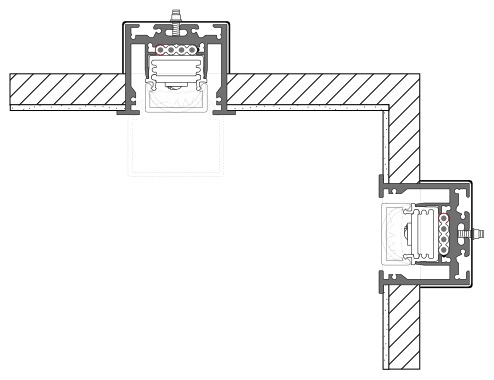 Montageprofile R-Serie Einbausituation R1-Profil