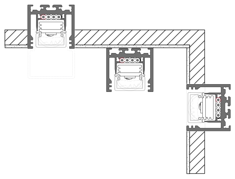 Montageprofile R-Serie Einbausituationen R2-Profil