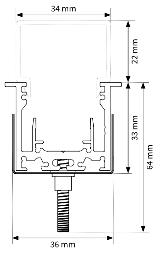 Montageprofile R-Serie Abmessungen R1-Profil Mit Cover-High