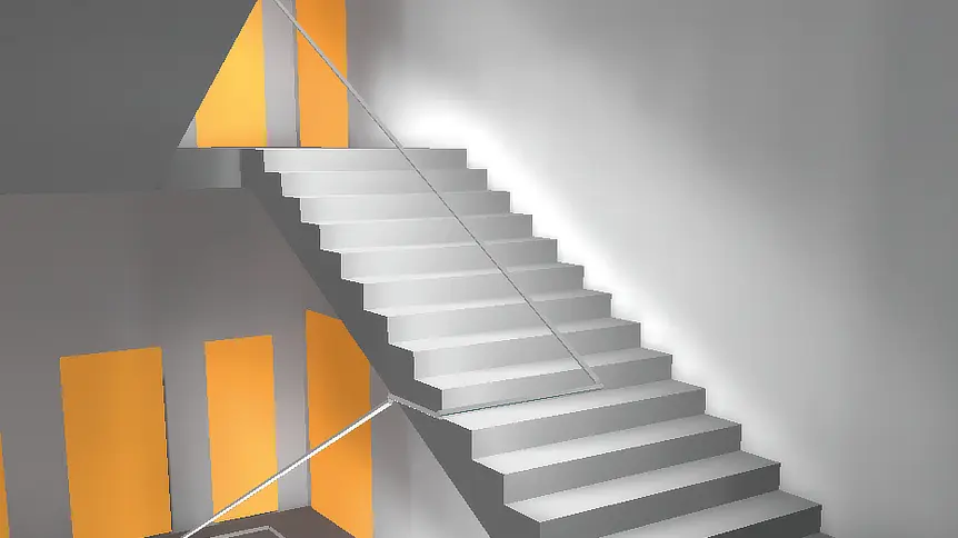 Verlichtingstoepassing voor trapleuningen